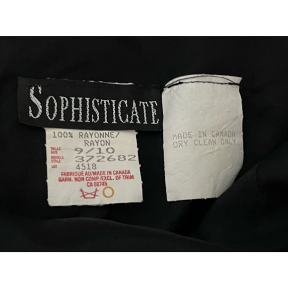 Sophisticate Bodycon Sheath Dress Black w/White Polka Dots & Sequins Size 9/10 - Picture 2 of 5